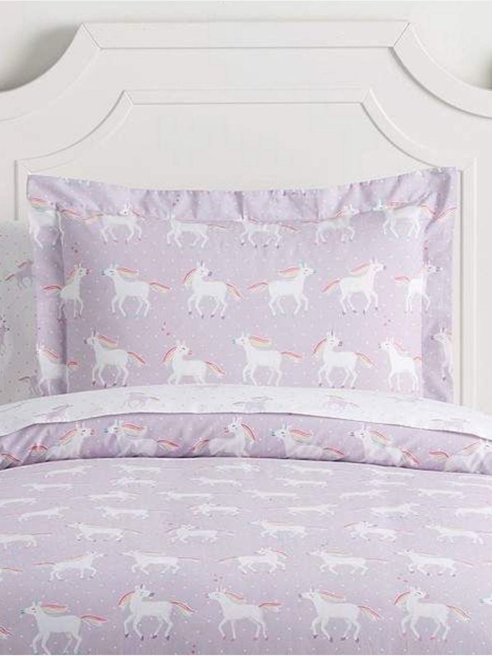 Pottery Barn Kids Lavender Unicorn Duvet Cover & Pillow Sham